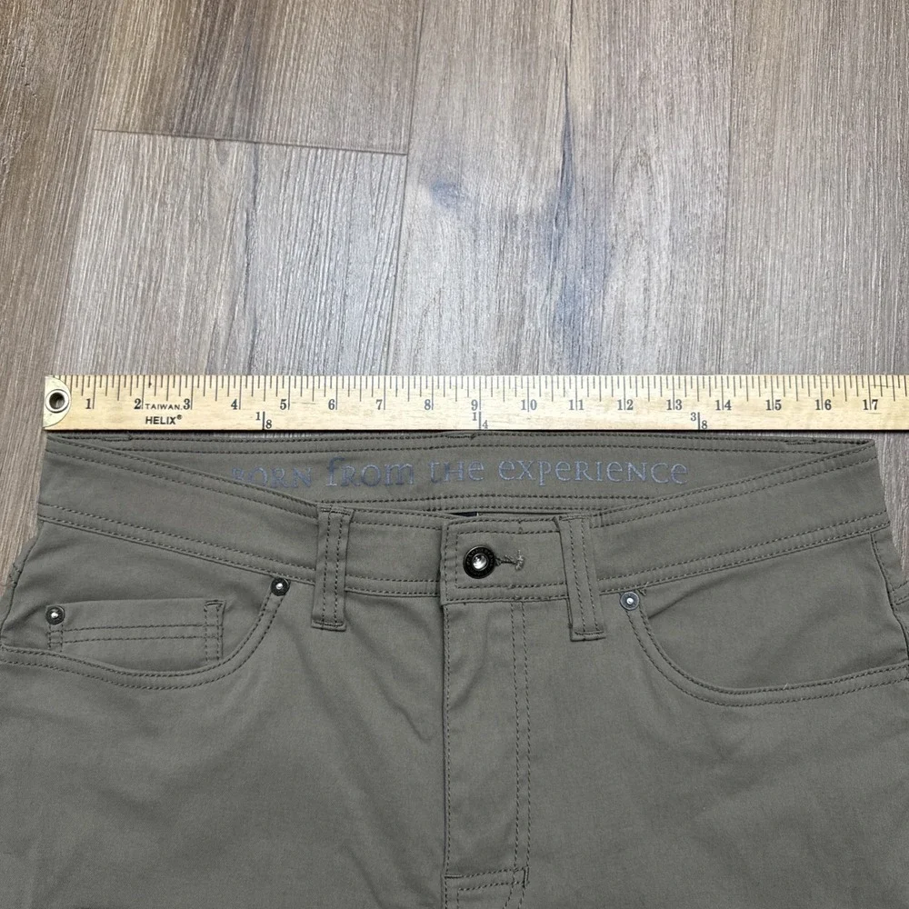 PrAna Brion Pants Men's 34x29 Straight‎ Nylon Blend Stretch Slim Fit Brown Green - Picture 7 of 11